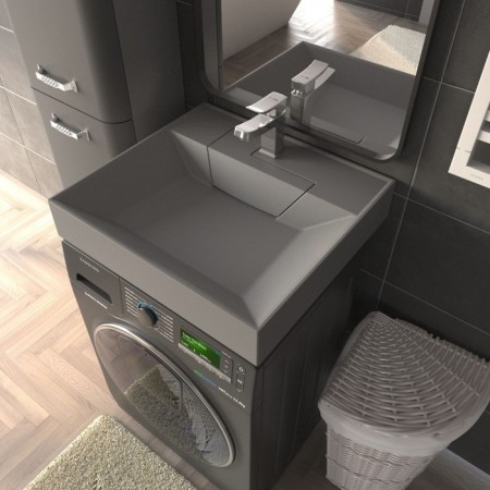 Sink above the Uperwood Top 60x55 cm washing machine, gray matte