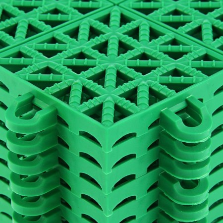 Modular plastic flooring for the floor, 33 x 33 x 0.9 cm, green color-3