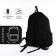 Youth backpack from textiles, 2 departments, 3 pockets, black color