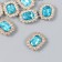 Decor for creativity plastic, rhinestones "octagonal medallion" nr 10 pcs blue 1.8x2.4 cm