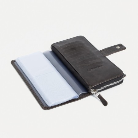 Male purse on lightning for Textura bills, for cards, for coins, black color-3
