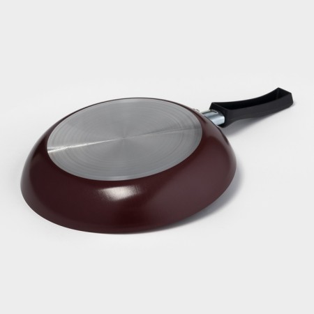 Pan Prosto, D = 24 cm, plastic handle, anti -stick coating, burgundy color-3