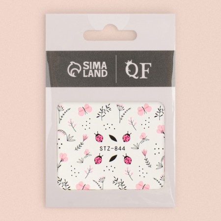 Nail stickers "God's cows", water, packing 6 pcs, multi -colored-2