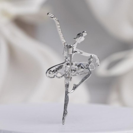Brooch "Ballerina" on stage, the color of blue-blue in silver-1