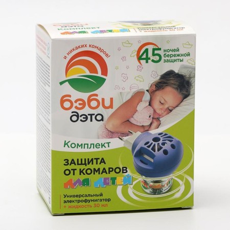Liquid from Data Baby's mosquitoes set a set 45 nights, a bottle 30ml. + Electrofumigator 2-1