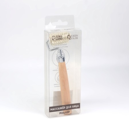 Massage for the face and neckline, with spikes, 15.5 × 4.6 cm, beige color-4