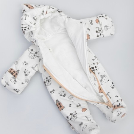 Kinderlitto children's overalls “New Assorted. Buses ", height 56-62 cm, beige color-2
