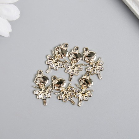 Decor for creativity metal, rhinestones "Little Princess" gold 1.5x2.4 cm-1
