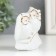 Souvenir Ceramics "Eagle owl with an owl on the house" White with gold 7.5 cm