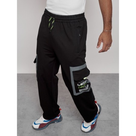 Sports male trousers, size 54, black color-16