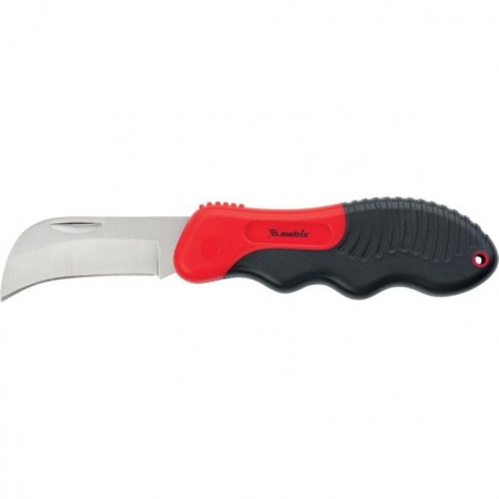 Electrician knife MATRIX 78986, folding, curved blade, ergonomic handle
