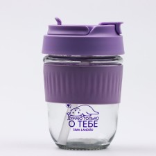 A glass with a lid 