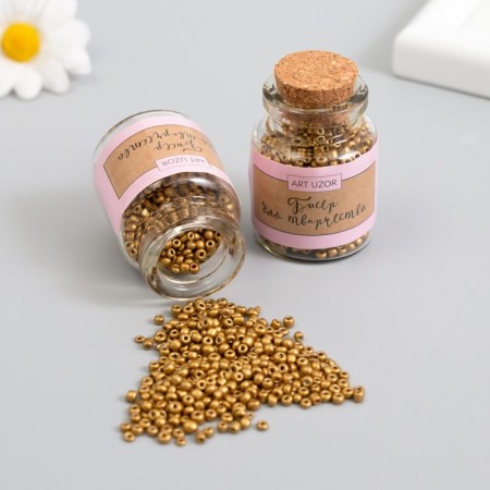 12/0 round beads in the bottle "Gold" 2x20 g set 2 pcs