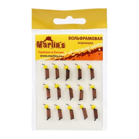 Mormyshka Wolfram Marlin’s Curs, 2 mm, 0.9 g, black + cheese cube, 15 pcs.-1