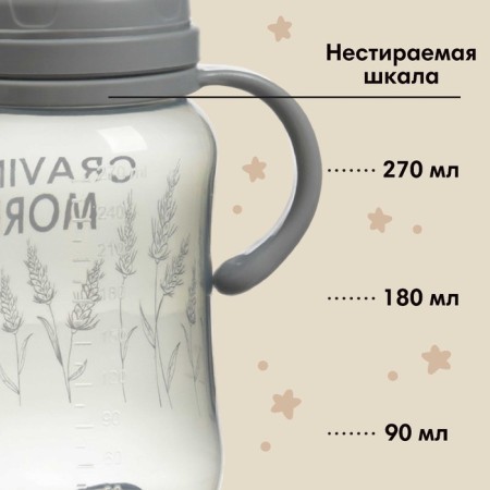 Bottle for feeding, wide throat Little World Collection, 270 ml., With handles-2