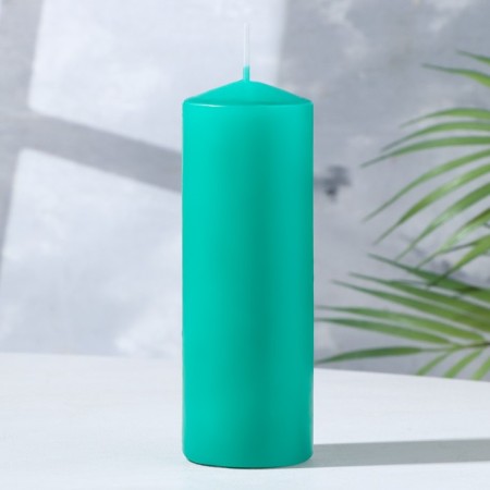 Classic candle 5x15 cm, green