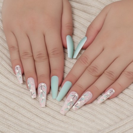 Fresh liners, 12 pcs, with adhesive plates, ballerina shape, pink/turquoise color-8