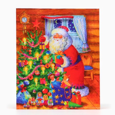 Gift package "Santa Claus at the Christmas tree", 18 x 22.3 x 10 cm-1