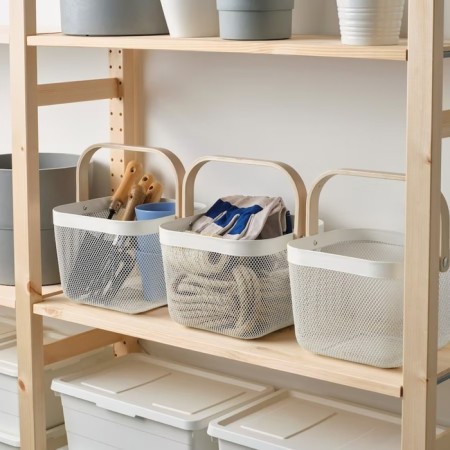 Universal Basket LADOM, 26.5 × 25.5 × 18 cm, white color-12