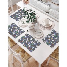 A set of napkins for setting the rabbit table, rectangular, size 32x46 cm, 4 pcs