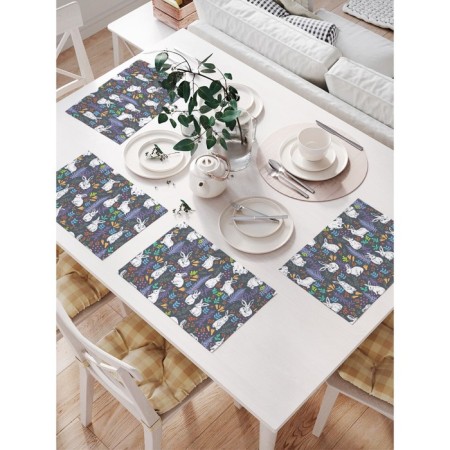 A set of napkins for setting the rabbit table, rectangular, size 32x46 cm, 4 pcs