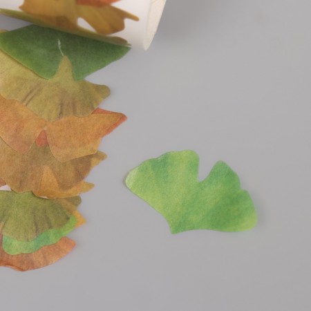 Adhesive tape paper "Ginkgo leaves" 50 pictures 3.5x3.5x3.7 cm-2