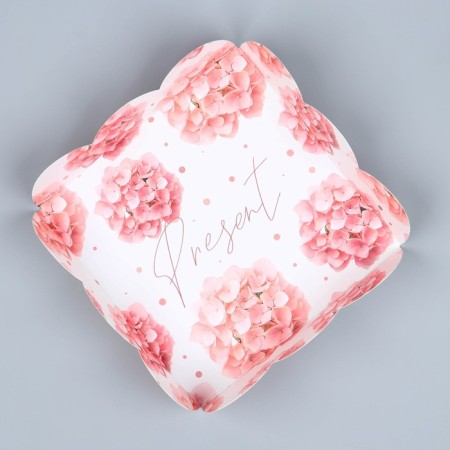 Cookie box, confectionery packaging with PVC lid, Present, 10.5 x 10.5 x 3 cm-4