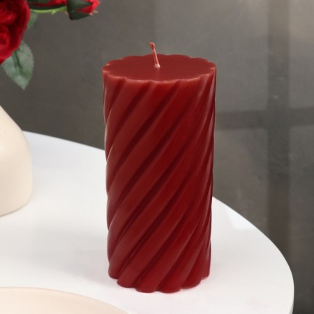 Candle-cylinder aromatic twisted "Cherry", 7.5x15 cm-1