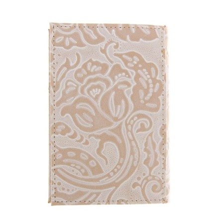 Cover for a passport with a pocket, beige color-2
