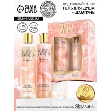 Gift set Ural Lab: shower gel and hair shampoo, 2x250 ml, fragrance of peach and cherry