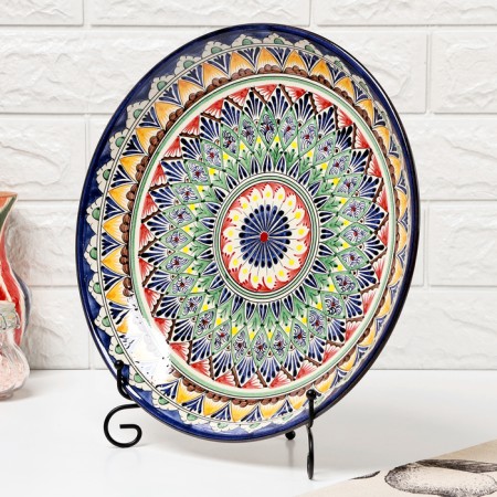 Largan Rishtan ceramics "Patterns", 31 cm, blue-2