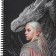 Note book A5, 96 sheets in a cage on the rowing "Dragon", hard cover, matte lamination, selective varnish, block 60 g/m2