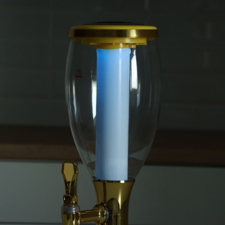 Beer Gold Tower, backlighting flask, 2 l, gold color-9