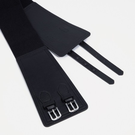 Women's belt, width 10 cm, black color-2