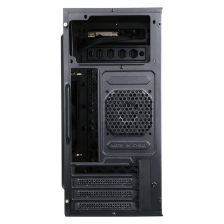 The ACCORD Q03B case is black without PSU MATX 2XUSB3.0 Audio-4