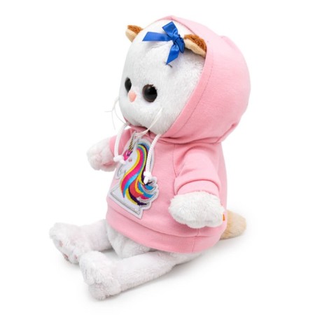 Soft toy "Lee Baby", in a hoodie with a unicorn, 20 cm-3