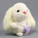 Soft toy "Bunny" on a key fob, 11 cm, white color