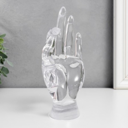 Souvenir polystone stand for jewelry "Hand" transparent 16.5x8 cm-2