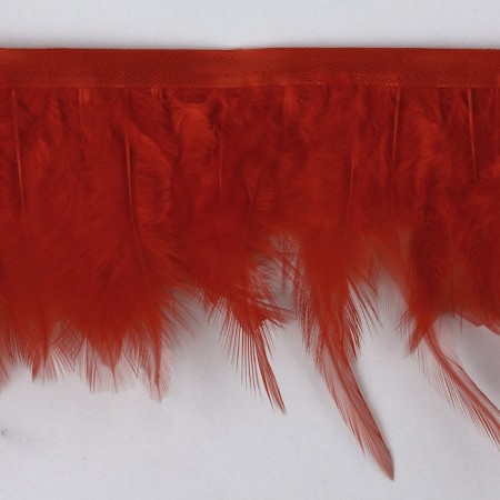 Braid with feathers of a rooster, 10-15 cm, 5 ± 0.5 m, red color-2