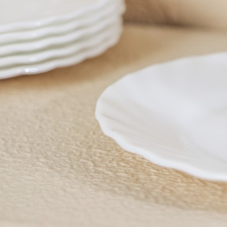 Set of cake plates Luminarc Trianon, D = 16 cm, glass -ceramic, 6 pcs, white color-3