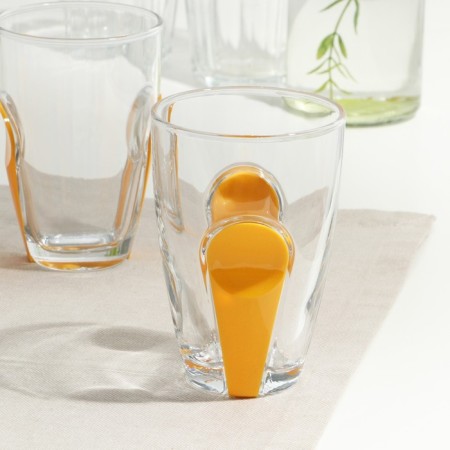 A set of glasses “SNEP”, 260 ml, 3 pcs, yellow plastic accessory-2