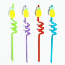 Pineapple cocktail tubes, set, 4 pcs., Mix color