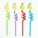 Pineapple cocktail tubes, set, 4 pcs., Mix color