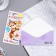Money envelope "Happy Birthday!" Congrev, embossing, lilac background, bear, 16.8x8 cm