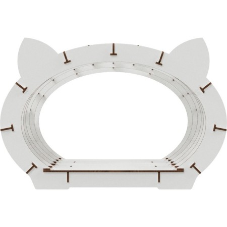 House-house with EWA fur “Koshkin House”, white frame, black fur-3