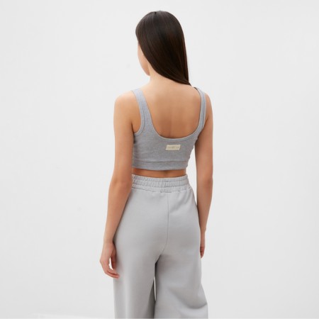 Top female shortened Mist Old School size 44, gray color-2