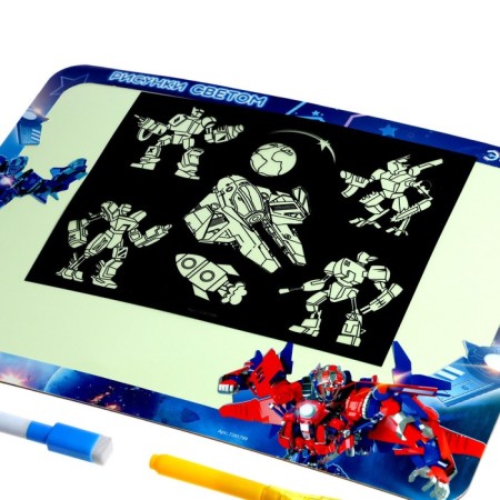 Set for drawing with light "Transformers" + Board write and mes-3