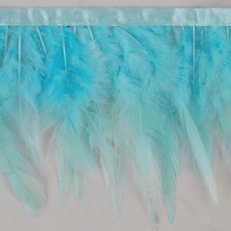 Braid with feathers of a rooster, 10-15 cm, 5 ± 0.5 m, blue color-2