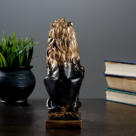 Figure "Leo with a shield" bronze 10x7x21cm-5