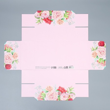 Gift folding box, packaging, "flowers", 21 x 15 x 7 cm-6